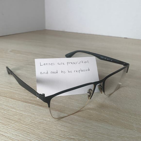 Ray-Ban RB6335 2503 Eyeglasses Black Rectangular Frames Only 54-17-145